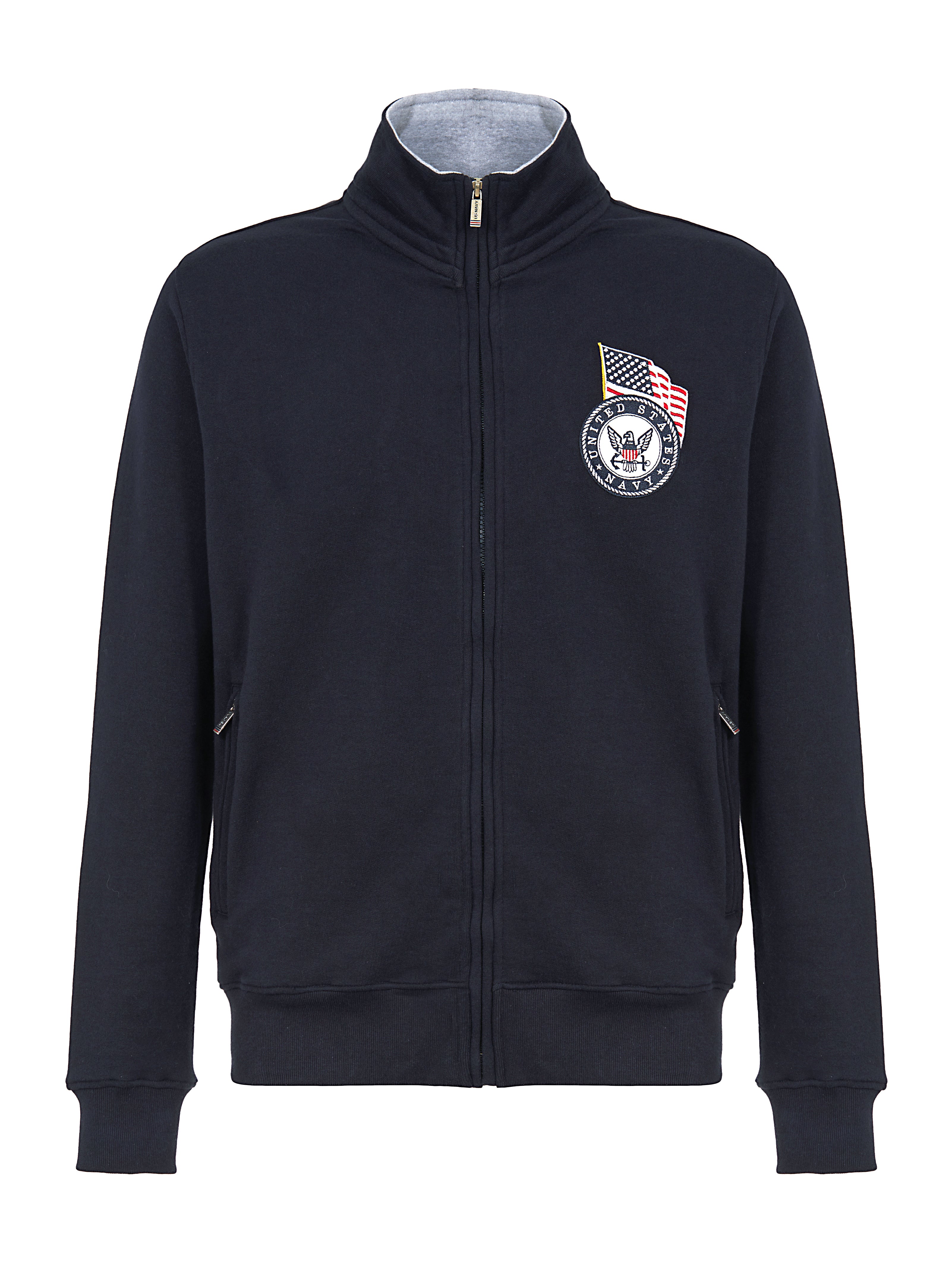 CARDIGAN IN FELPA CON ZIP NAVY