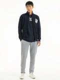CARDIGAN IN FELPA CON ZIP NAVY