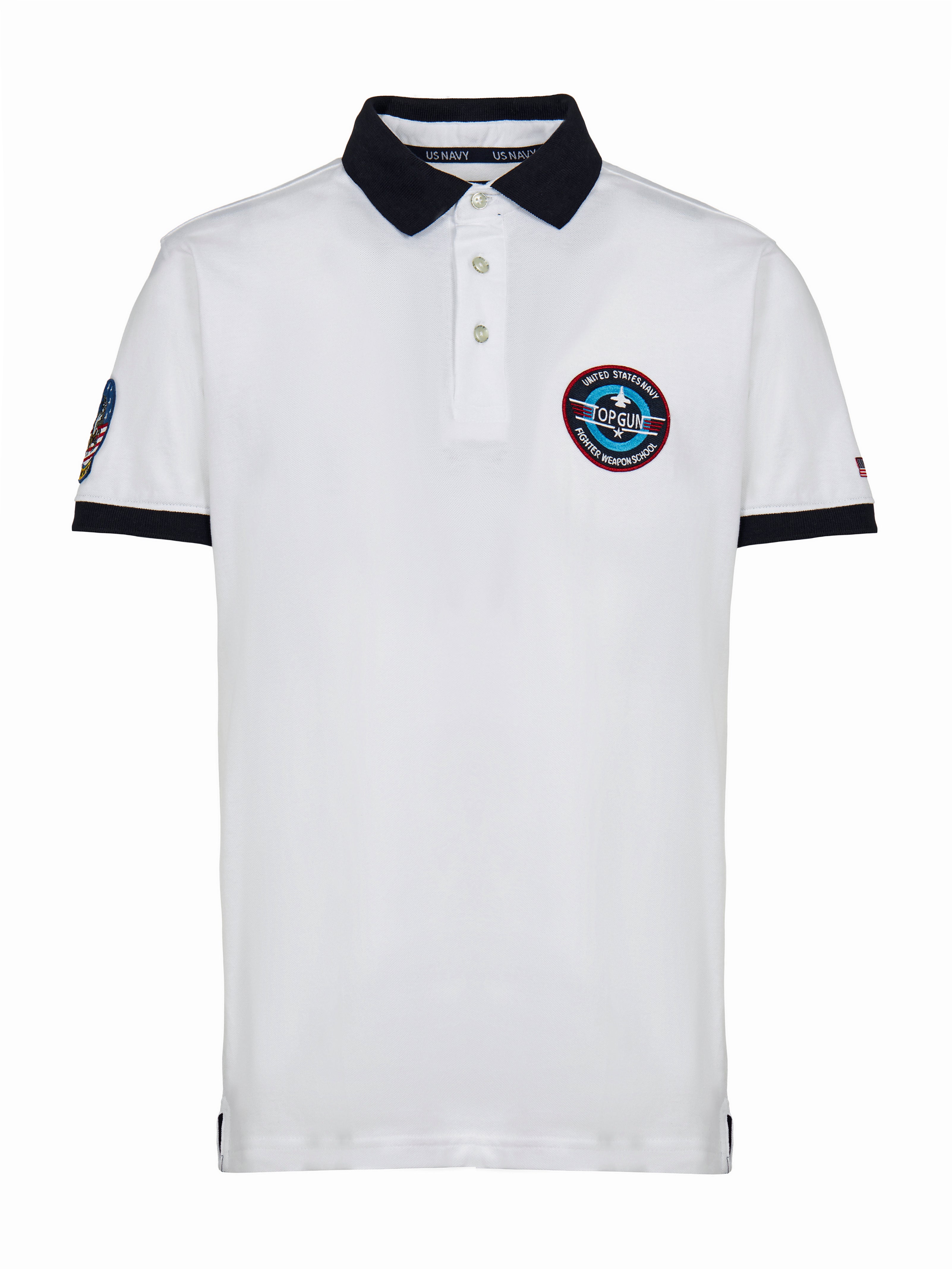 POLO U.S. NAVY<sup>®</sup> CON 3 BOTTONI BIANCA