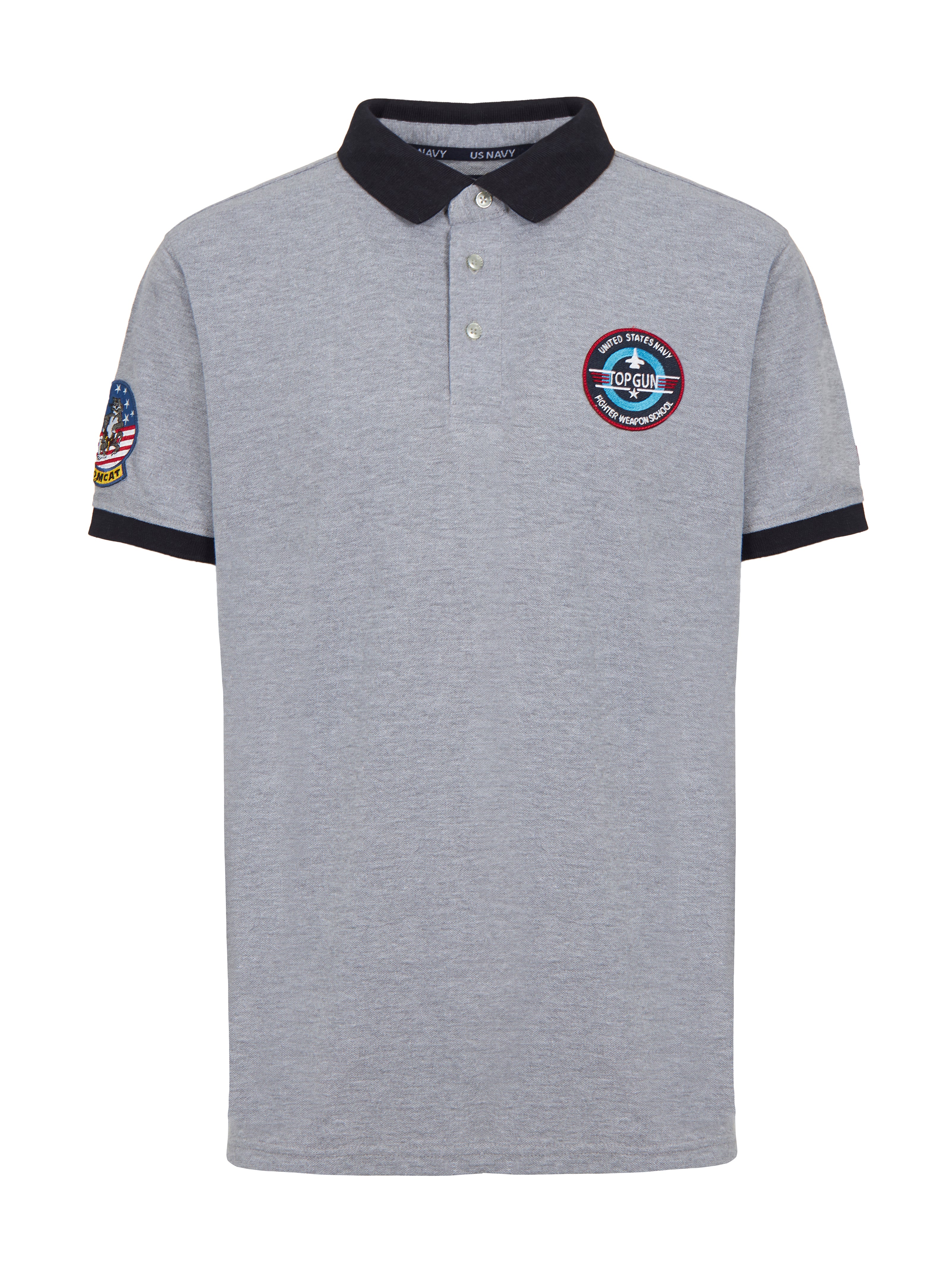 POLO U.S. NAVY<sup>®</sup> CON 3 BOTTONI GRIGIO CHIARO