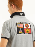 POLO U.S. NAVY<sup>®</sup> CON 3 BOTTONI GRIGIO CHIARO