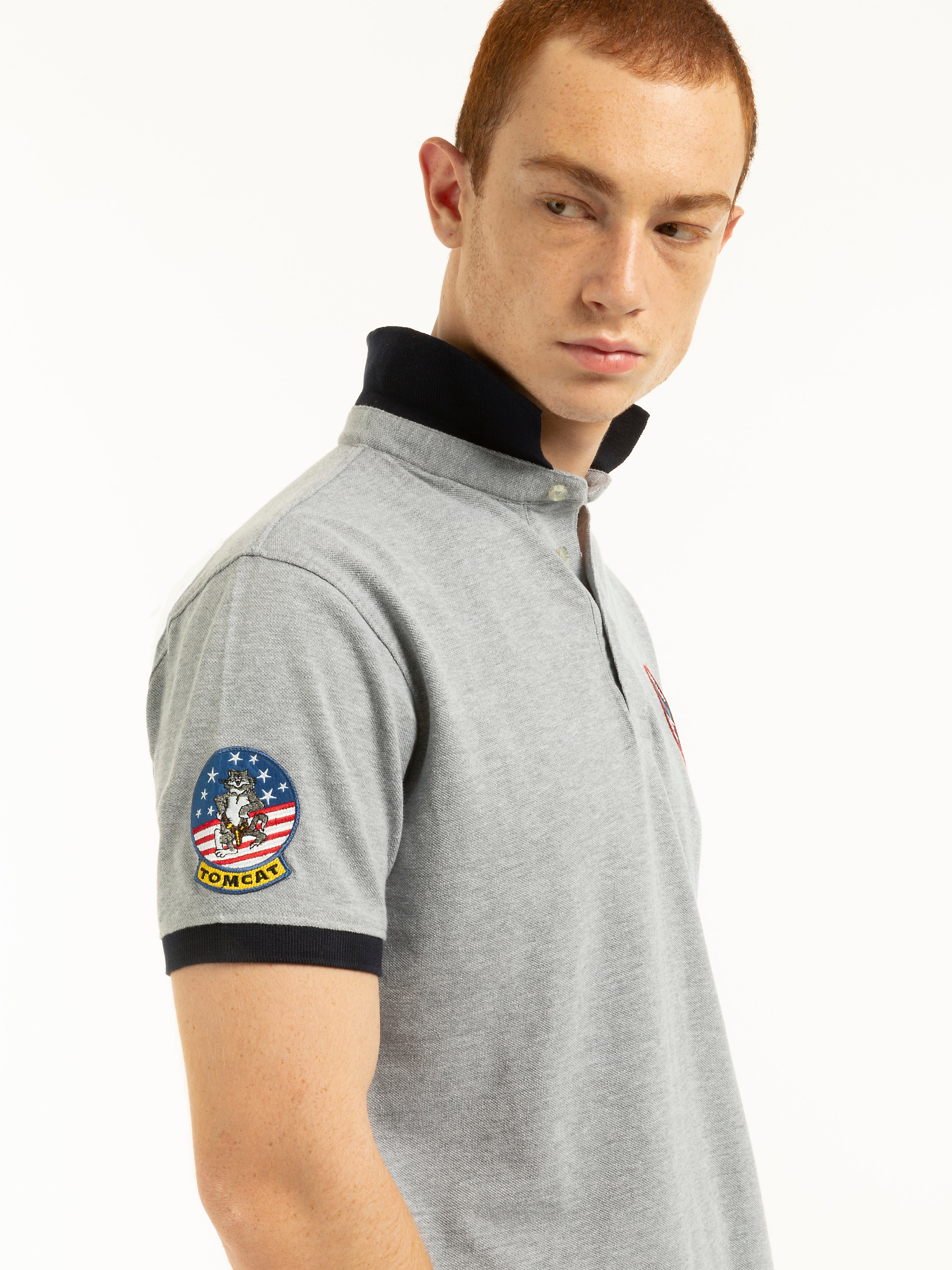 POLO U.S. NAVY<sup>®</sup> CON 3 BOTTONI GRIGIO CHIARO