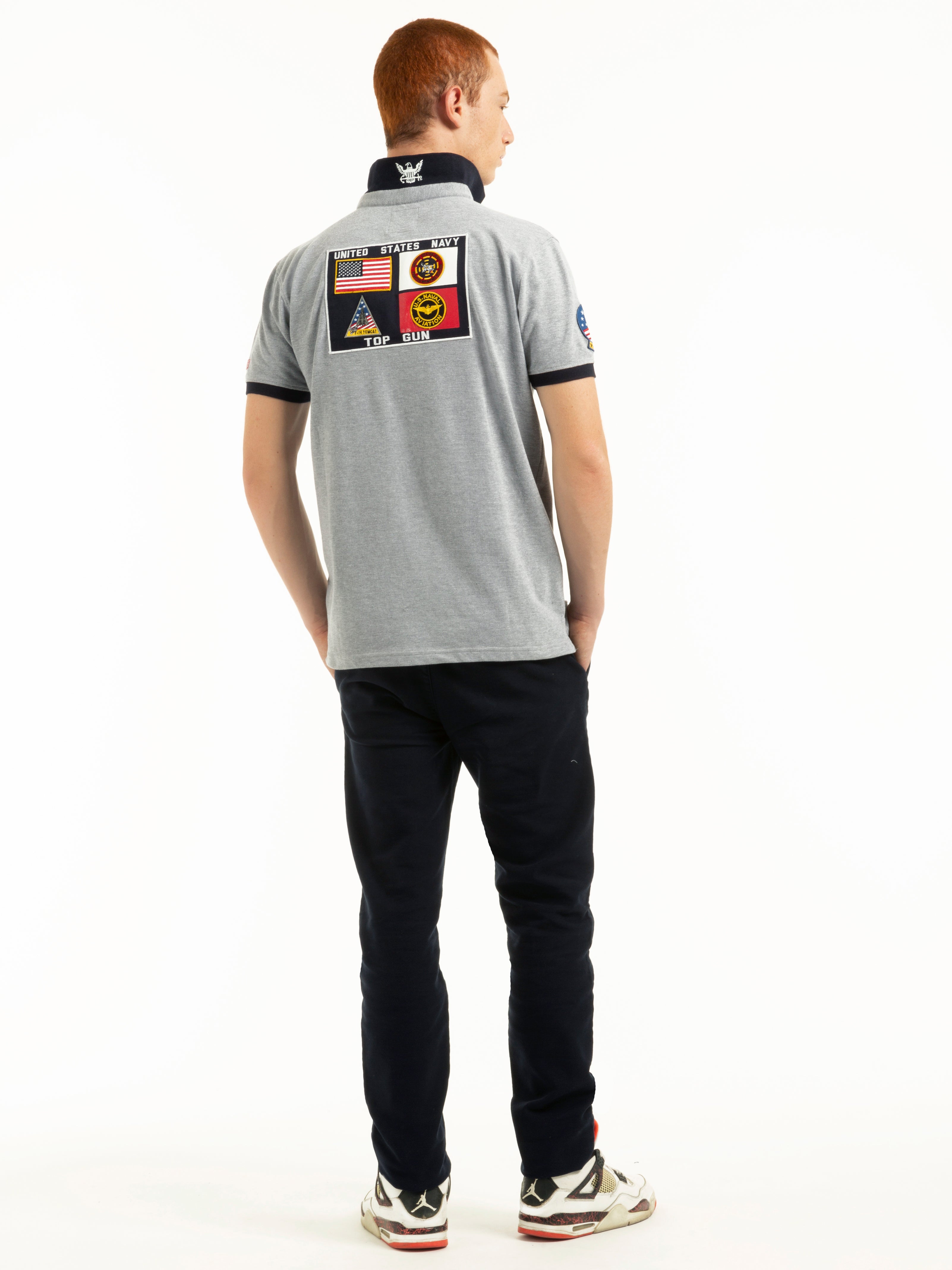 POLO U.S. NAVY<sup>®</sup> CON 3 BOTTONI GRIGIO CHIARO