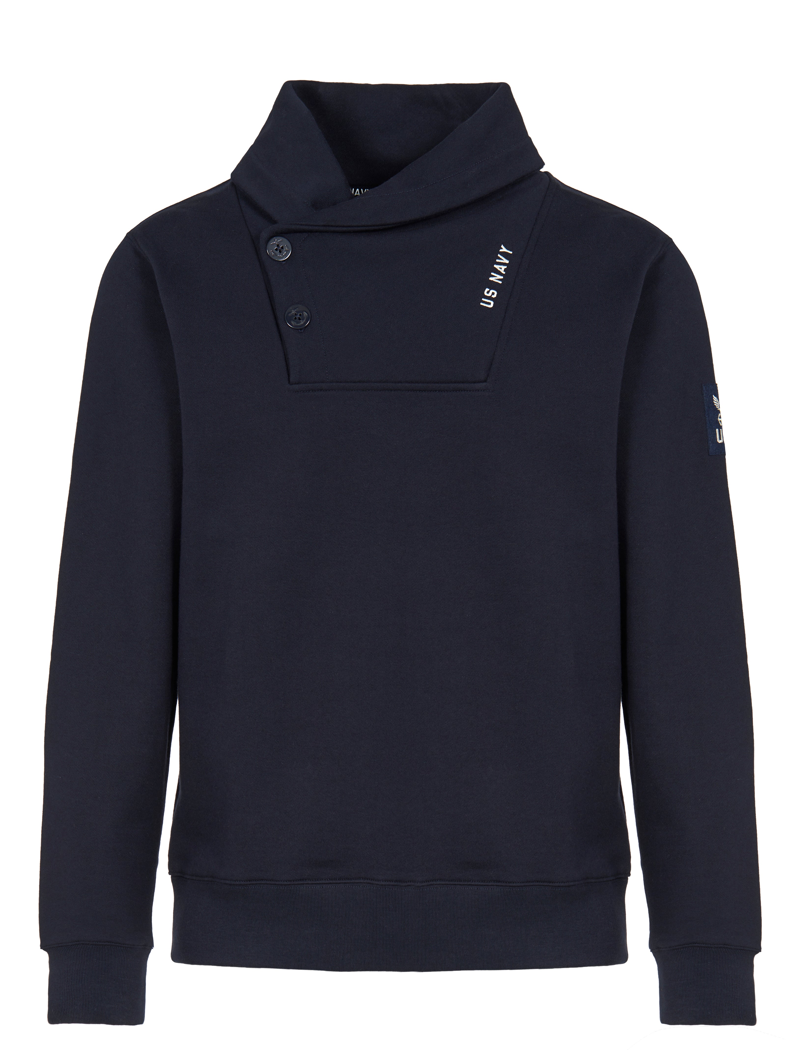 FELPA CON COLLO SCIALLATO NAVY