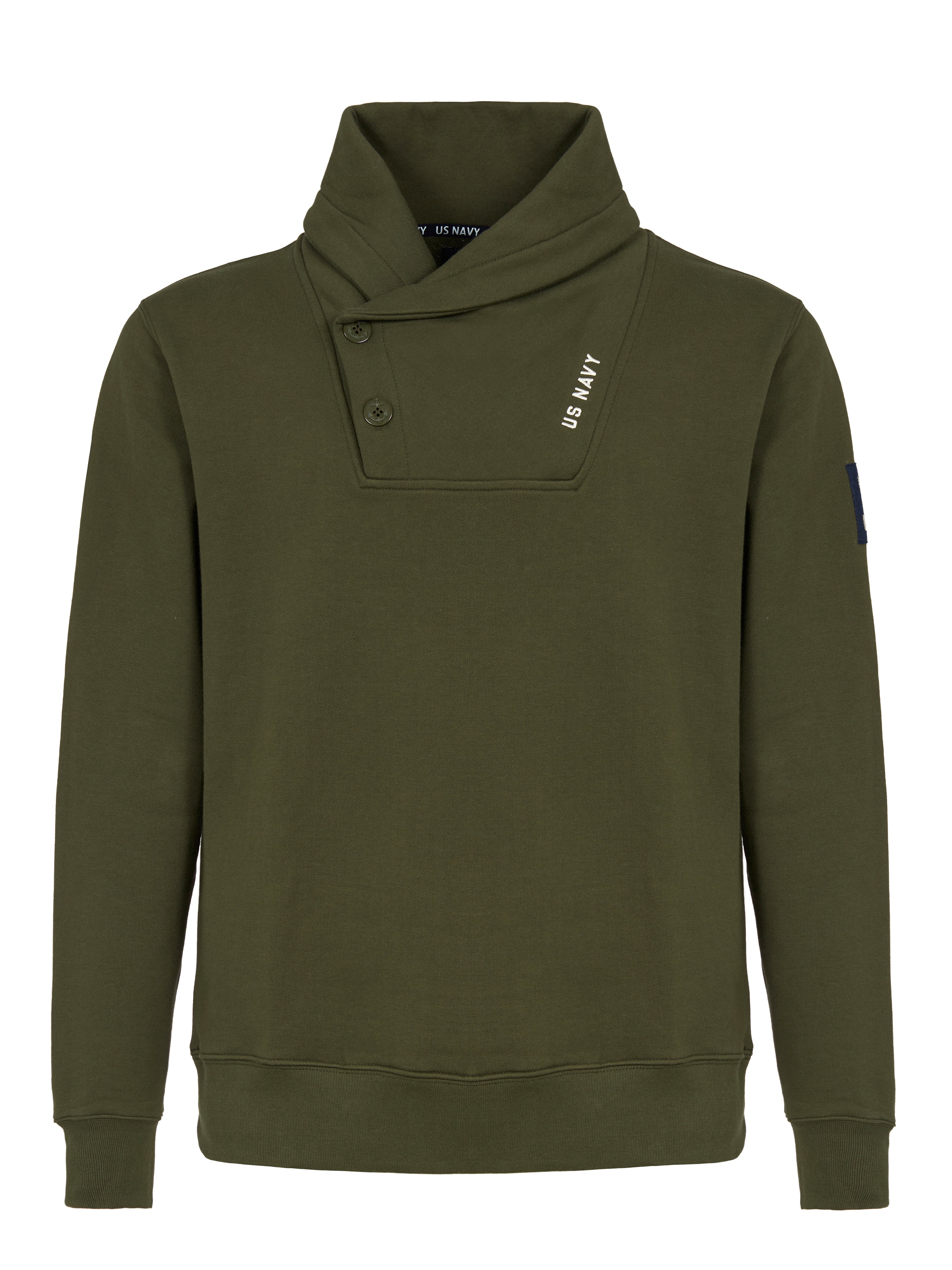 FELPA CON COLLO SCIALLATO VERDE MILITARE