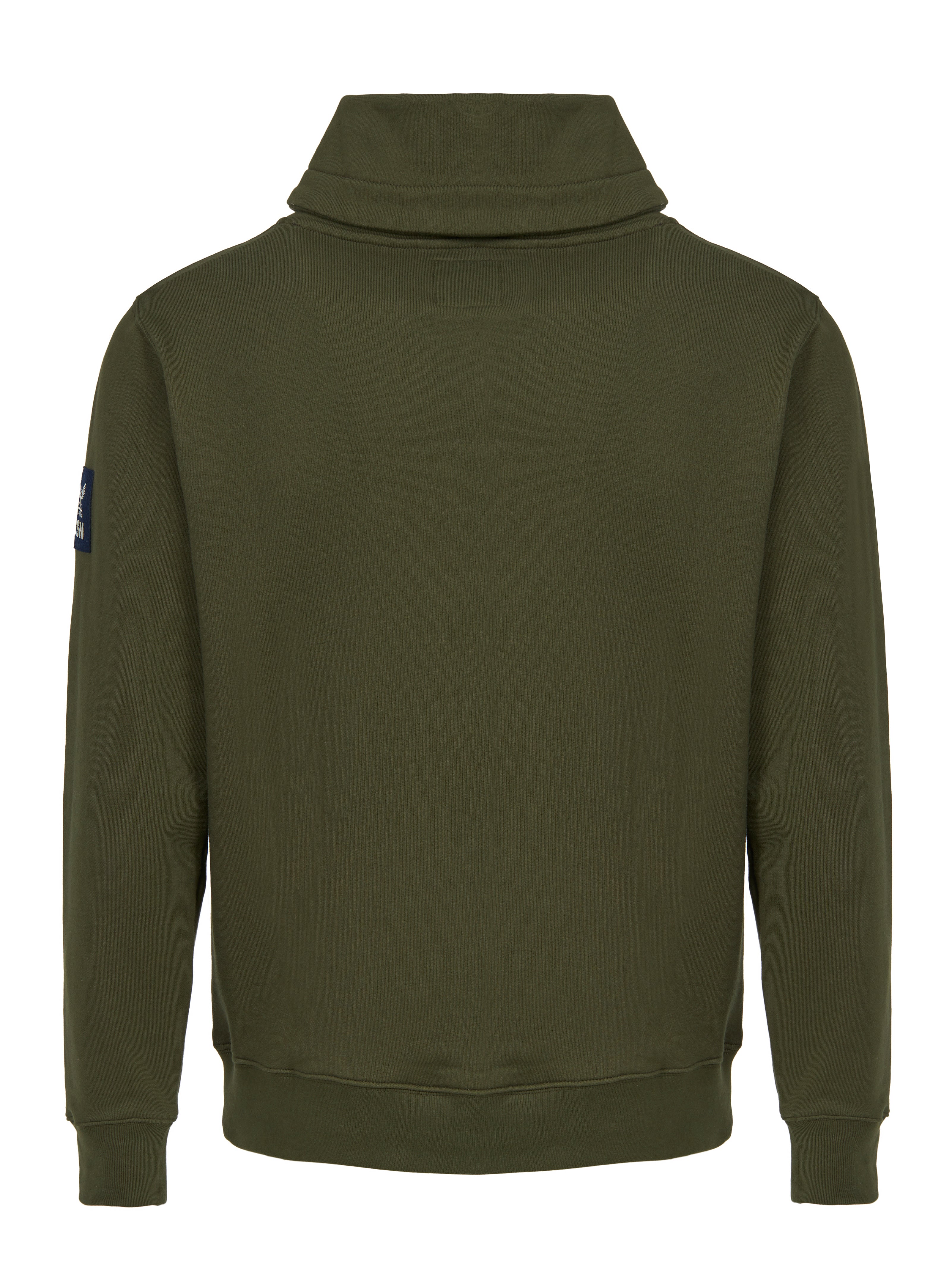 FELPA CON COLLO SCIALLATO VERDE MILITARE