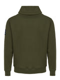 FELPA CON COLLO SCIALLATO VERDE MILITARE