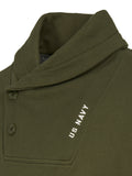 FELPA CON COLLO SCIALLATO VERDE MILITARE