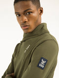 FELPA CON COLLO SCIALLATO VERDE MILITARE