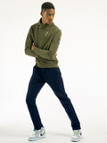 FELPA CON COLLO SCIALLATO VERDE MILITARE
