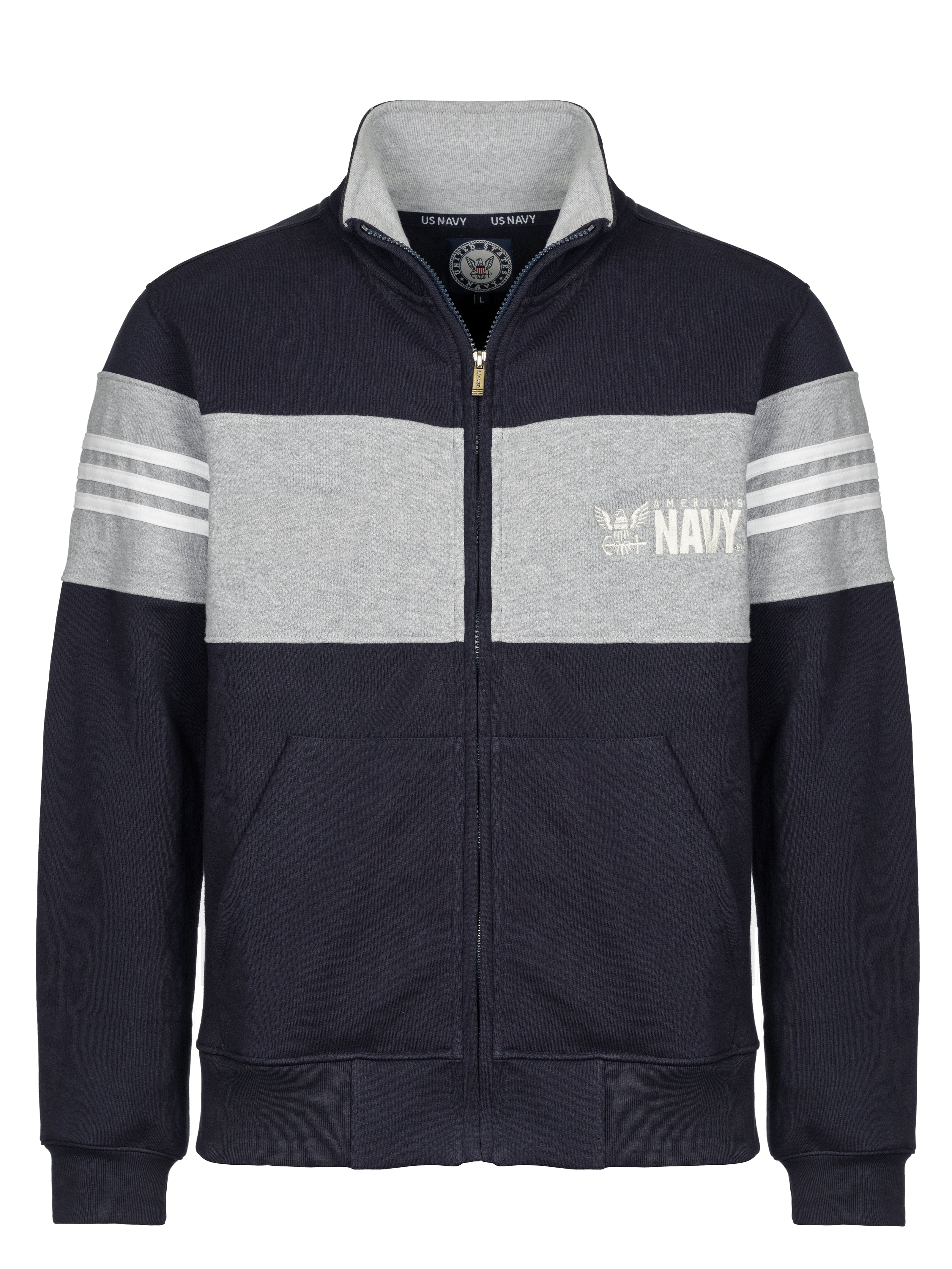 CARDIGAN IN FELPA CON ZIP NAVY