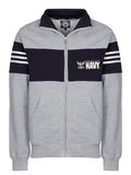CARDIGAN IN FELPA CON ZIP GRIGIO CHIARO