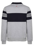 FULL ZIP UP  BRUSHED FLEECE JACKET BLUE LIGHT GRAY