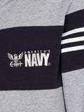 FULL ZIP UP  BRUSHED FLEECE JACKET BLUE LIGHT GRAY