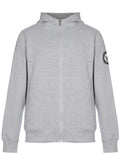 FELPA CON CAPPUCCIO E MEZZA ZIP GRIGIO CHIARO