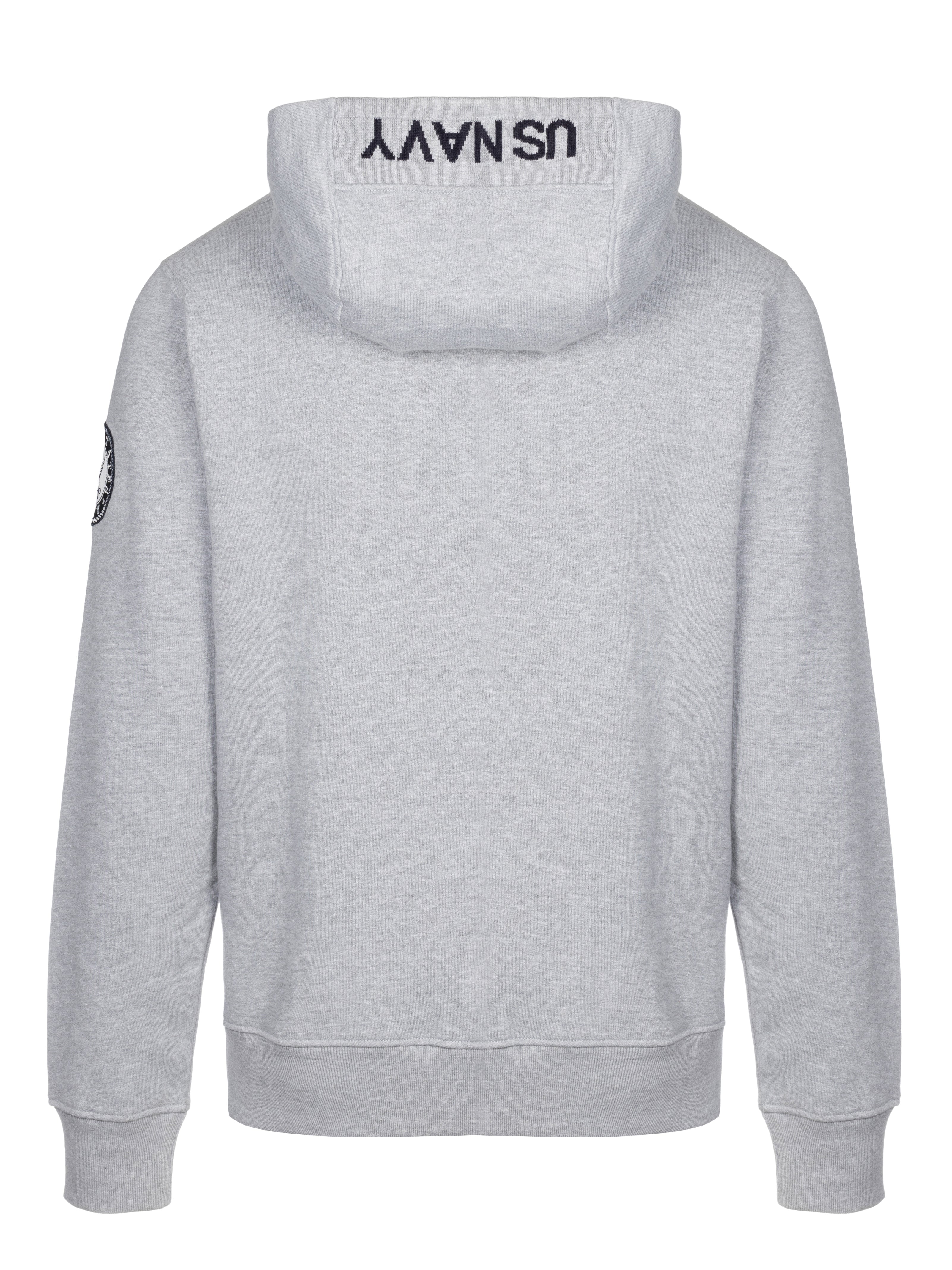 HALF ZIPPER HOODIE IN BRUSHED FLEECE LIGHT GRAY