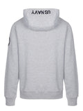 HALF ZIPPER HOODIE IN BRUSHED FLEECE LIGHT GRAY