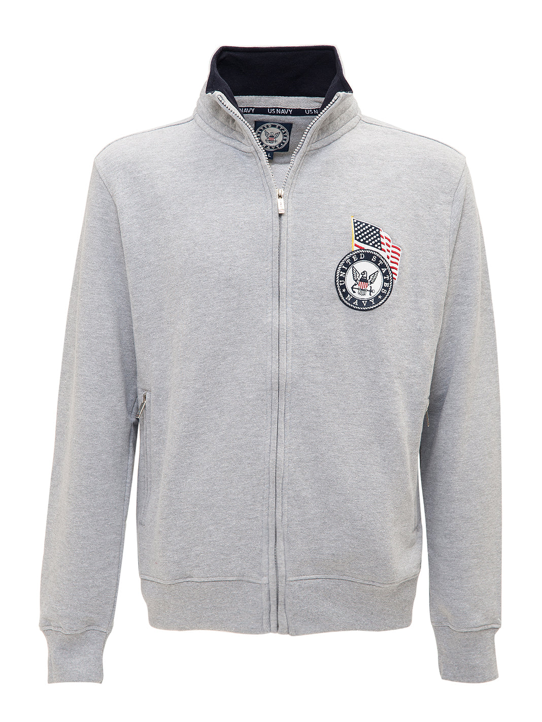 CARDIGAN IN FELPA CON ZIP GRIGIO CHIARO